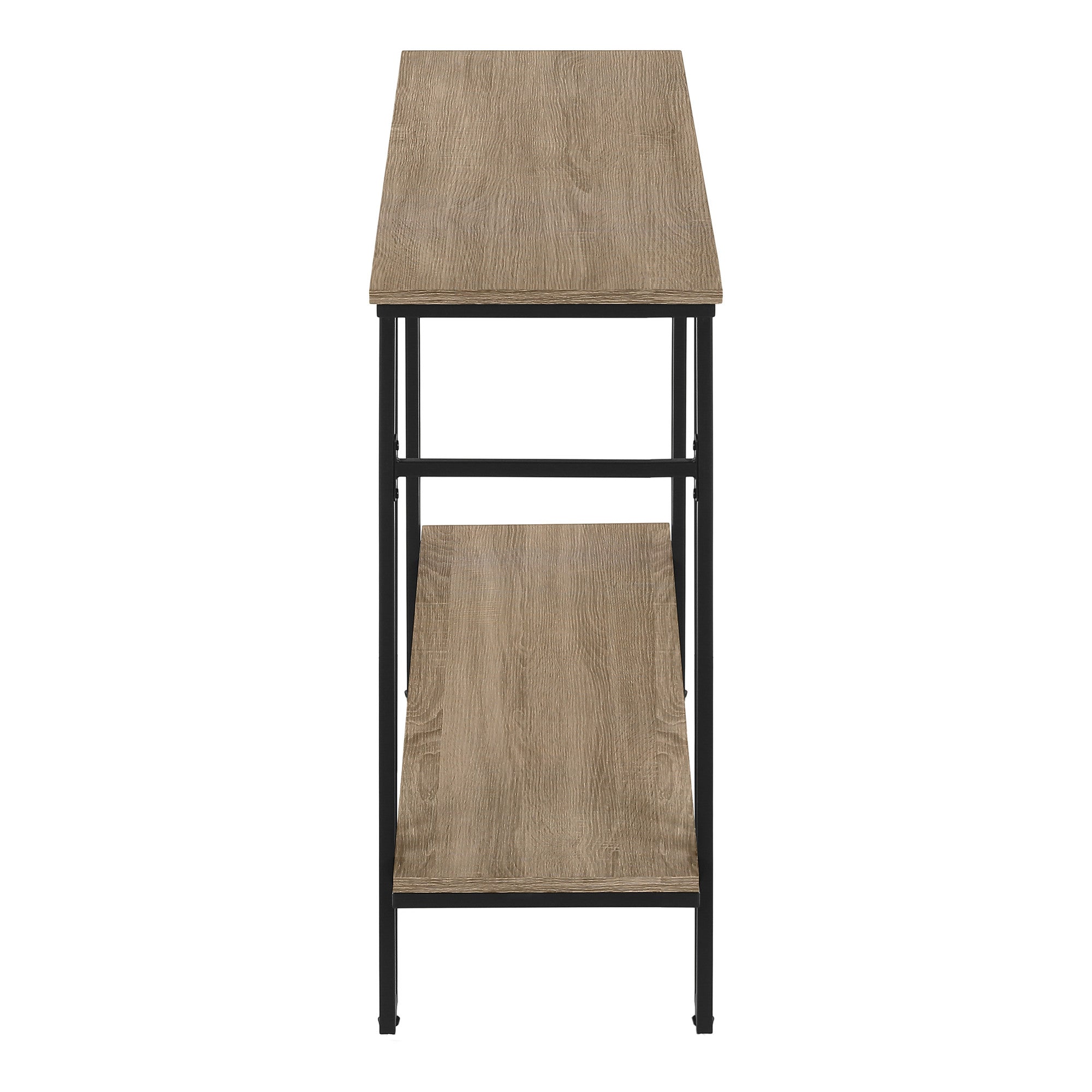 47" Gray and Black Frame Console Table With Shelves-Console Tables-DECOROLALA