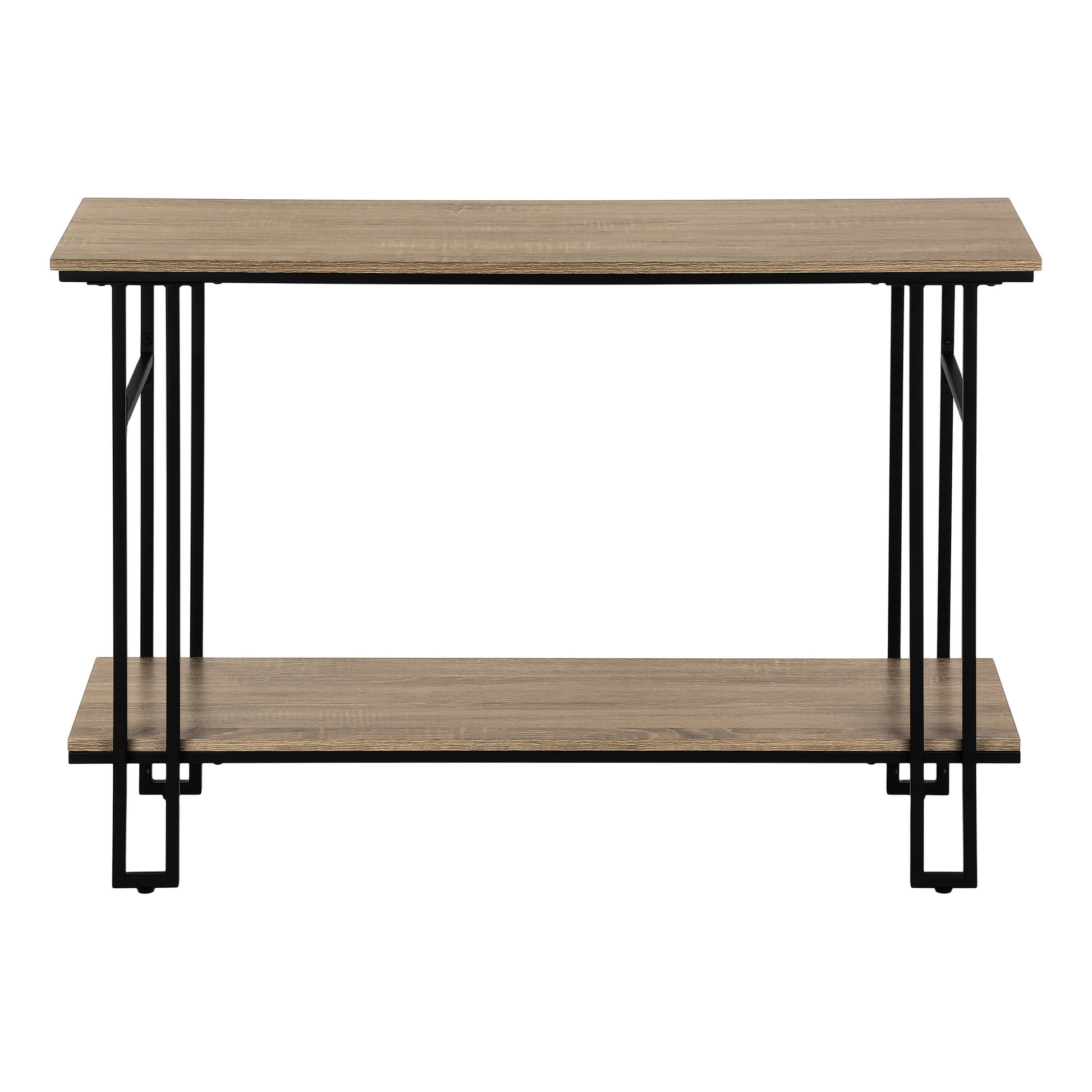 47" Gray and Black Frame Console Table With Shelves-Console Tables-DECOROLALA