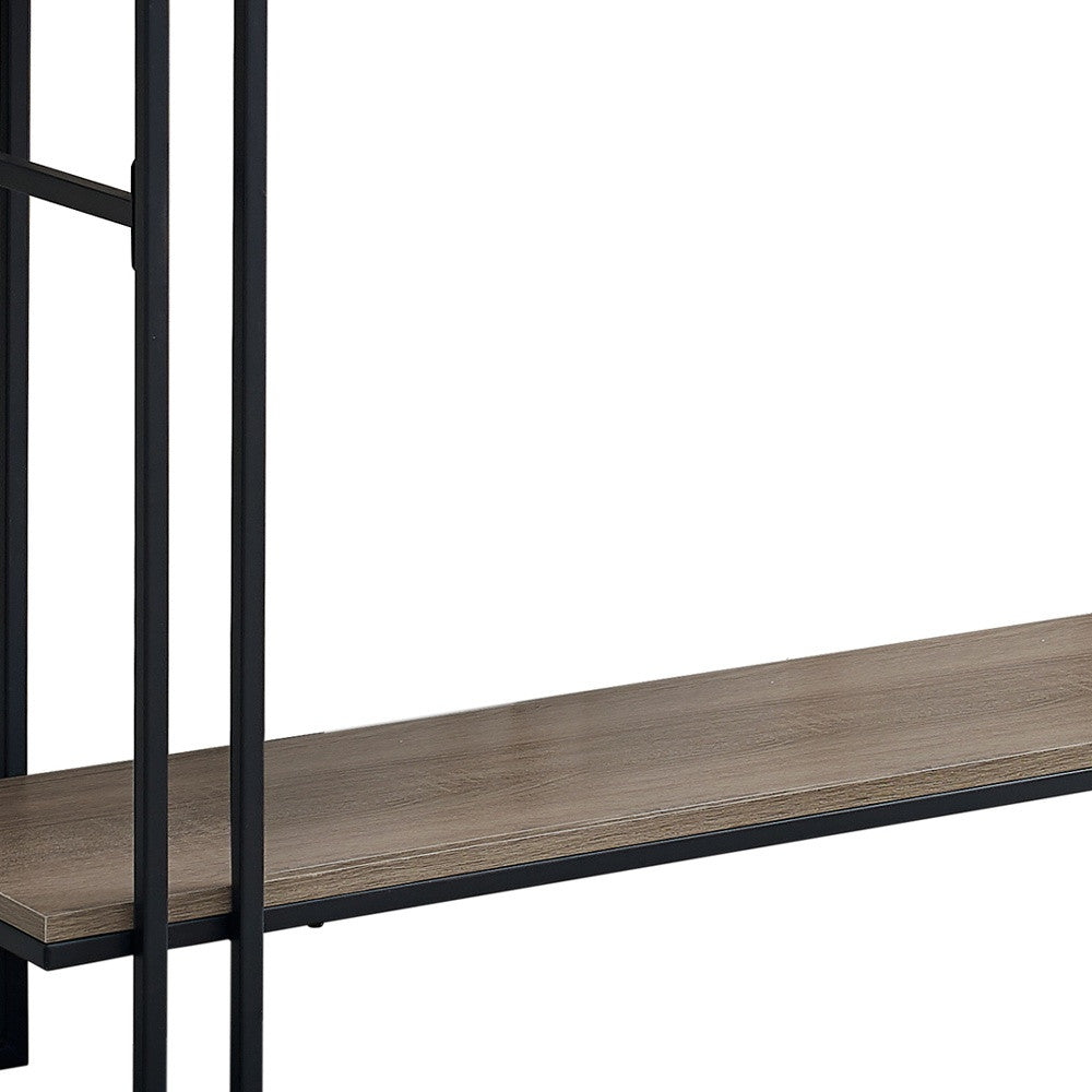 47" Gray and Black Frame Console Table With Shelves-Console Tables-DECOROLALA