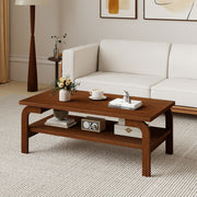 47 Inches Accent Rectangular Coffee Table for Living Room-Walnut-Coffee Tables-DECOROLALA