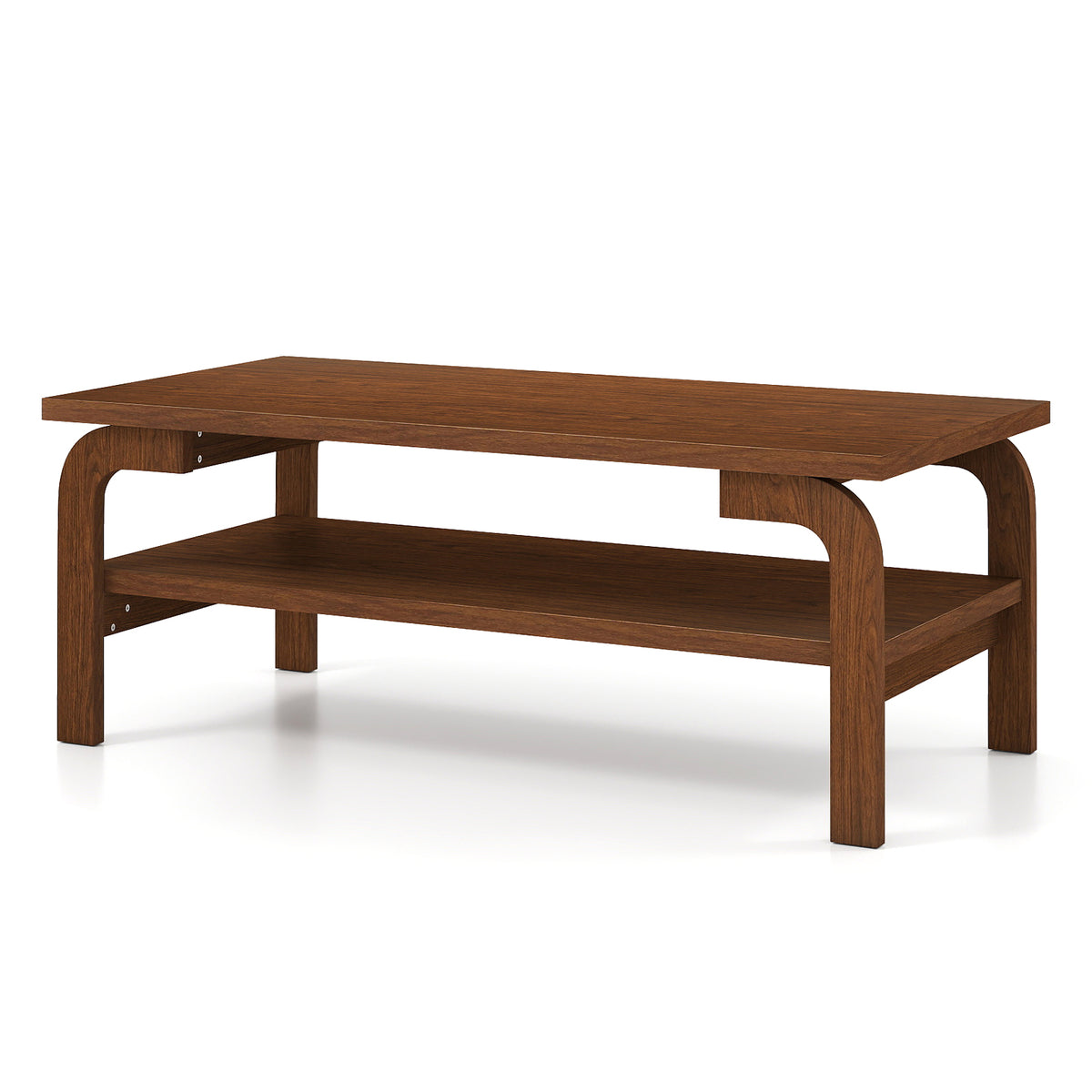 47 Inches Accent Rectangular Coffee Table for Living Room-Walnut-Coffee Tables-DECOROLALA
