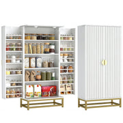 47" Kitchen Pantry Cabinet - White Freestanding Storage-Pantry Cabinets-DECOROLALA