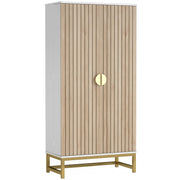 47" Kitchen Pantry Cabinet - White with Gold Handles-Home Furnishings > Storage & Organization > Kitchen Pantry Cabinets-DECOROLALA
