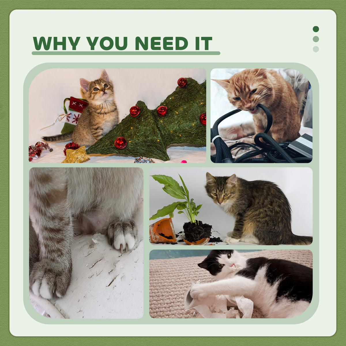 47" Multi-Level Cat Tree Tower with Condo and Sisal Posts - Green-Cats-DECOROLALA