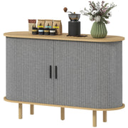 47" Oval Buffet Cabinet - Grey Fluted Sideboard-DECOROLALA
