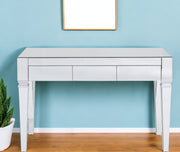 47" Silver Mirrored Writing Desk With Three Drawers-Desks-DECOROLALA