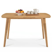 47" Solid Wood Dining Table for 4 People with Rounded Edges-Natural-Dining Tables-DECOROLALA