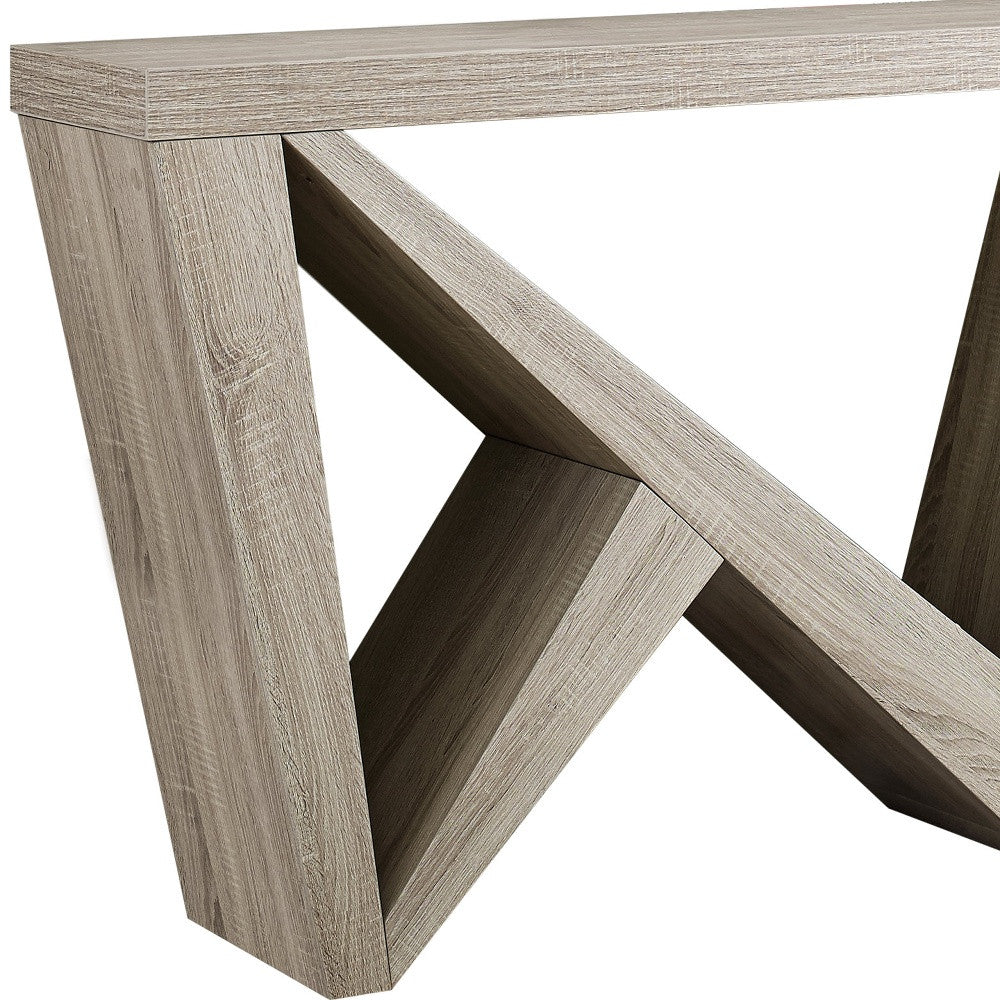 47" Taupe Abstract Console Table-Console Tables-DECOROLALA