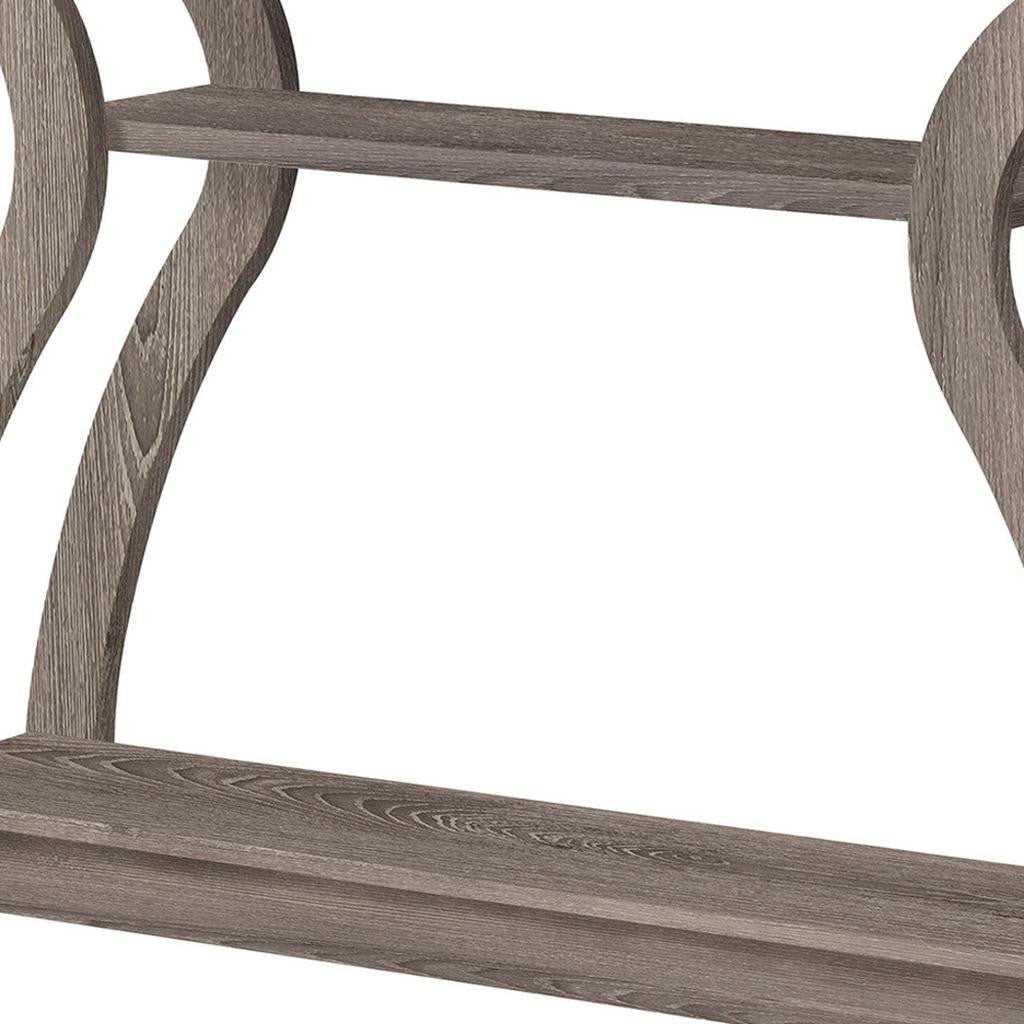 47" Taupe Floor Shelf Console Table With Storage-Console Tables-DECOROLALA