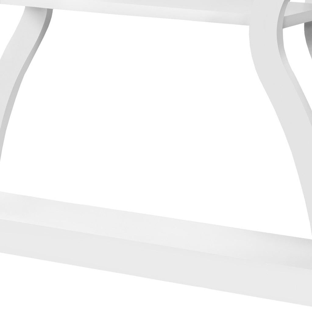 47" White Floor Shelf Console Table With Shelves-Console Tables-DECOROLALA