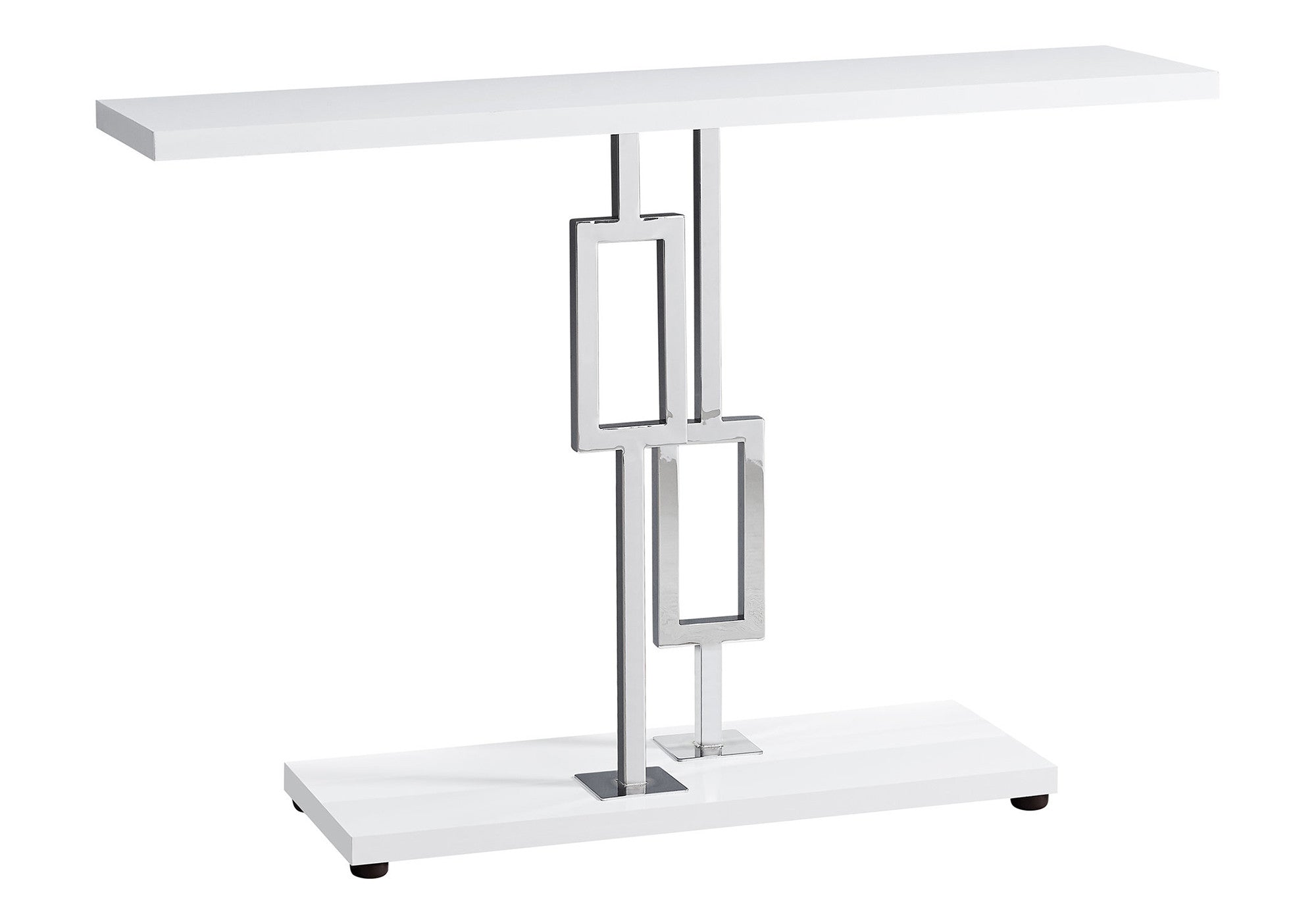 47" White Floor Shelf Console Table With Storage-Console Tables-DECOROLALA