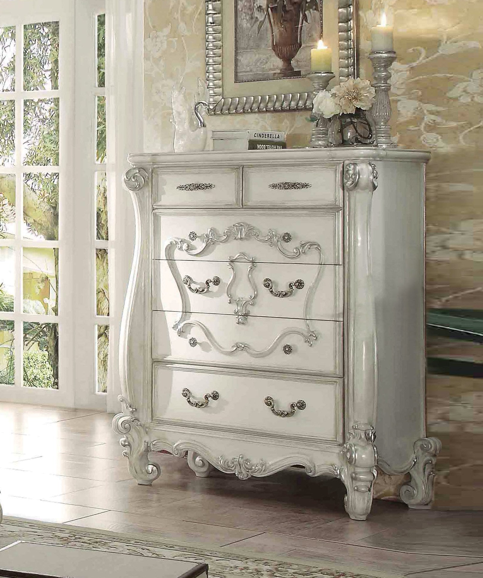 47" White Solid Wood Standard Chest-Dressers-DECOROLALA