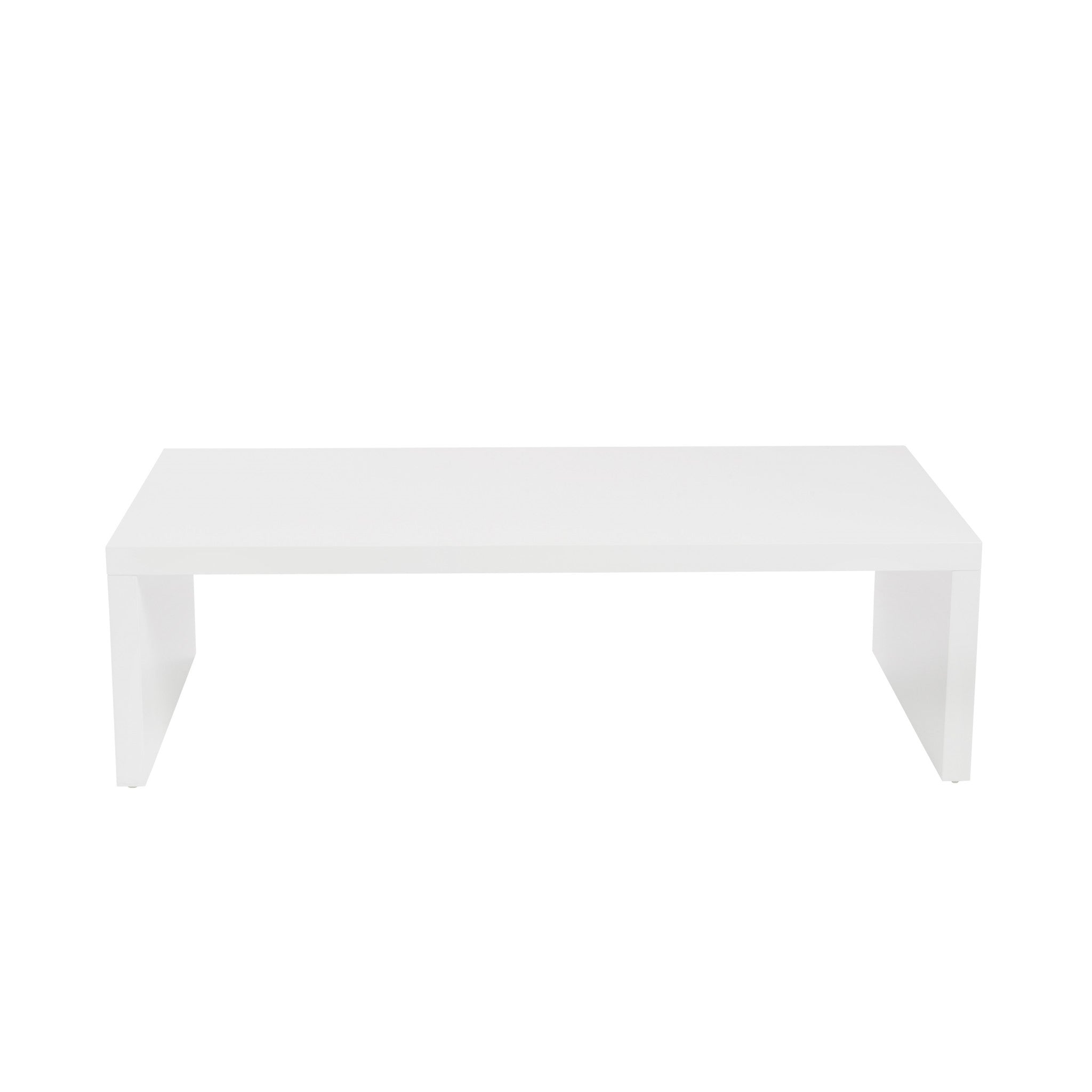 47" White Wood Sled Coffee Table-Coffee Tables-DECOROLALA