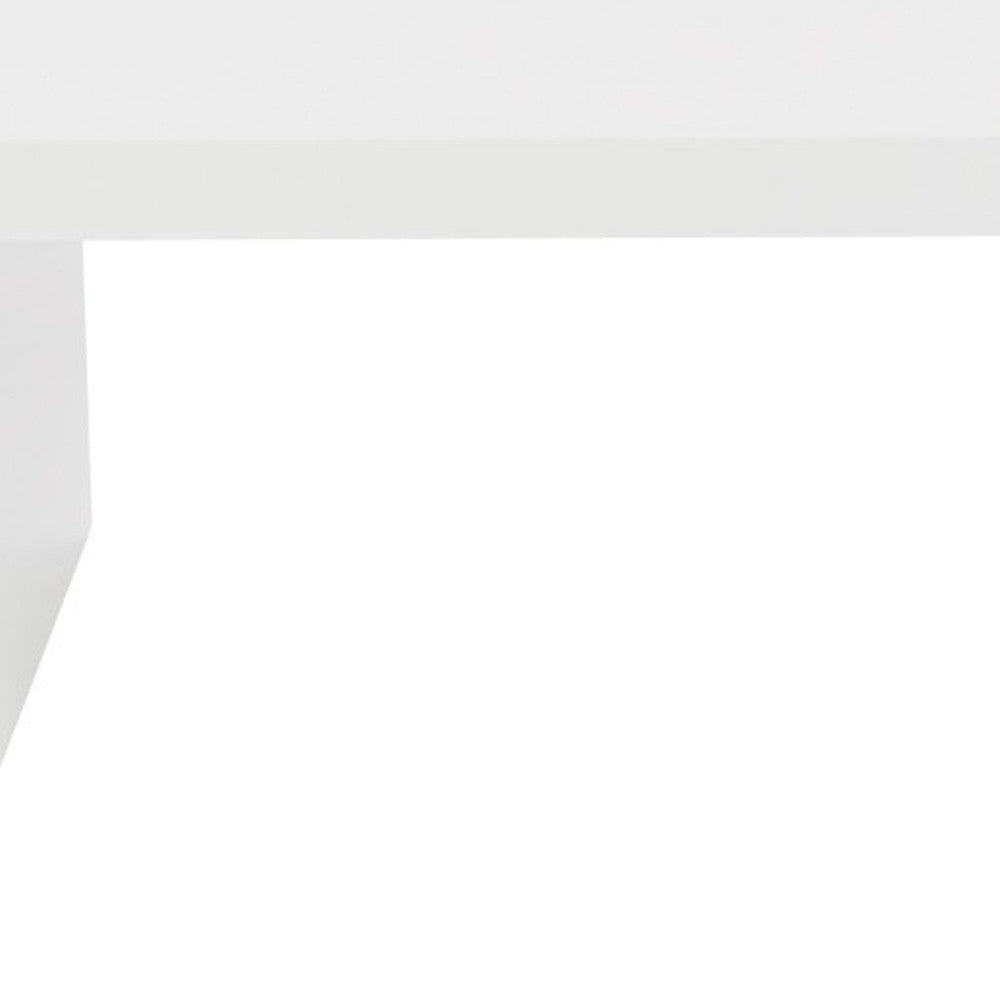 47" White Wood Sled Coffee Table-Coffee Tables-DECOROLALA