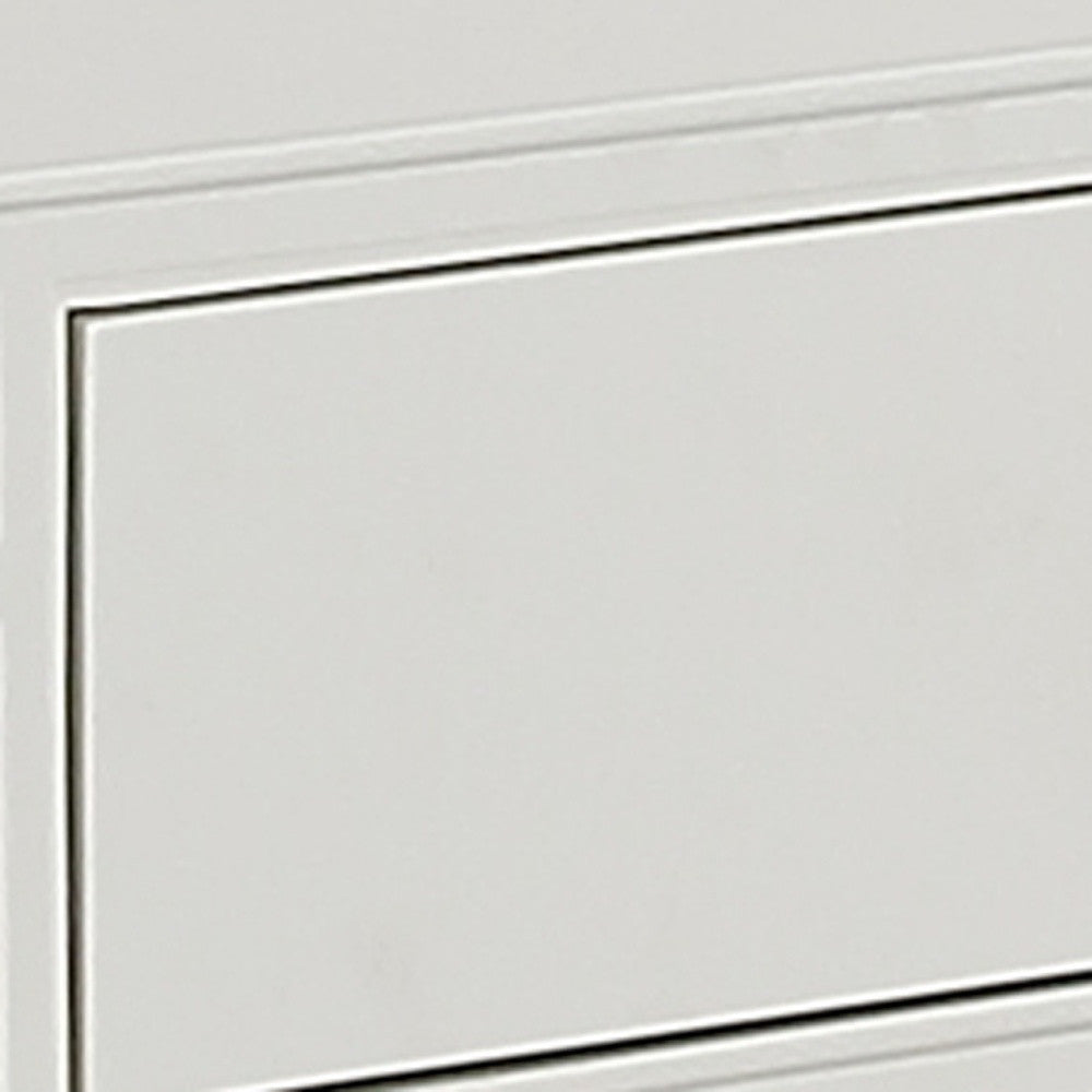 47" White and Gold Wood Console Table With Two Drawers-Console Tables-DECOROLALA