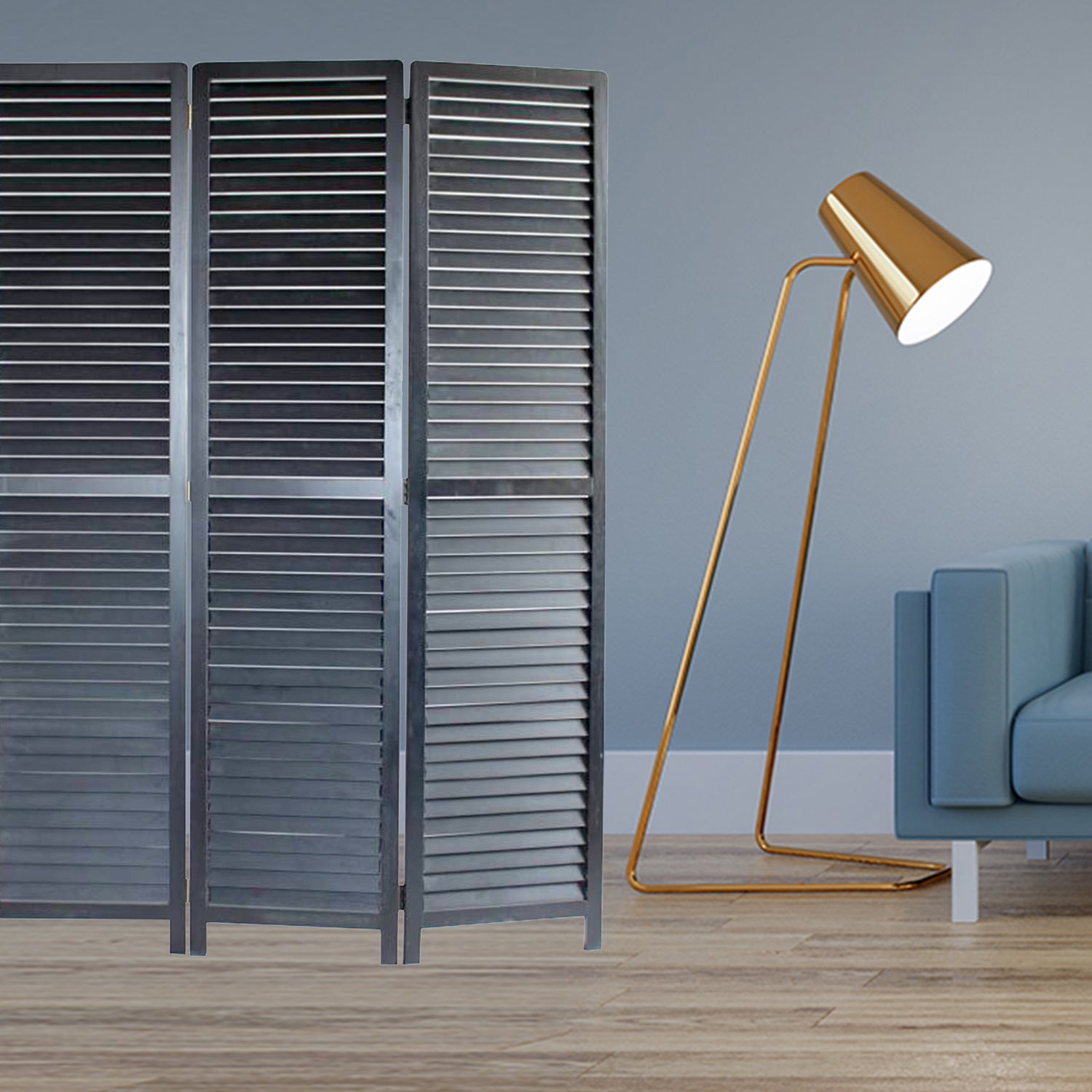47 X 67 Black Wood Screen-Room Dividers-DECOROLALA