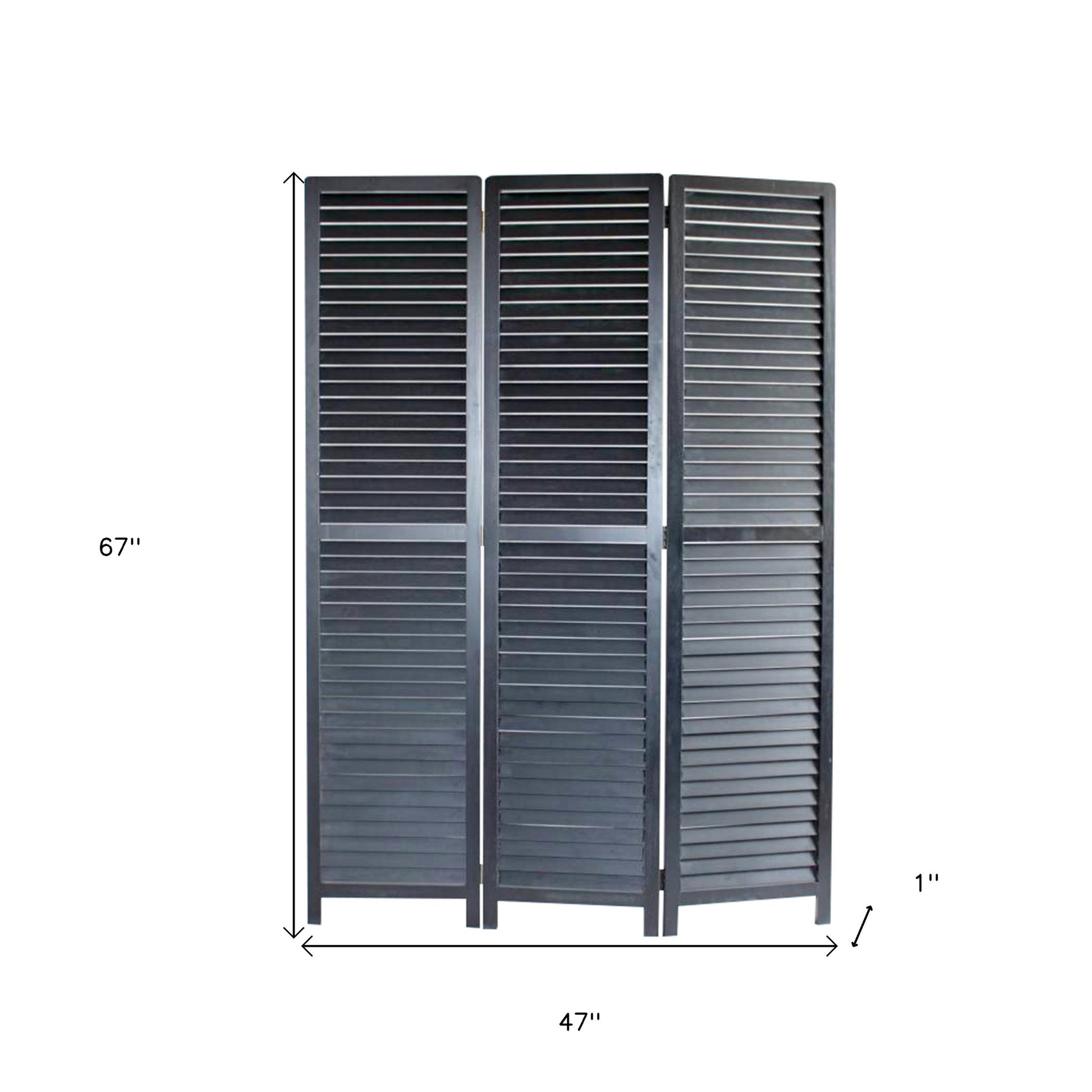 47 X 67 Black Wood Screen-Room Dividers-DECOROLALA