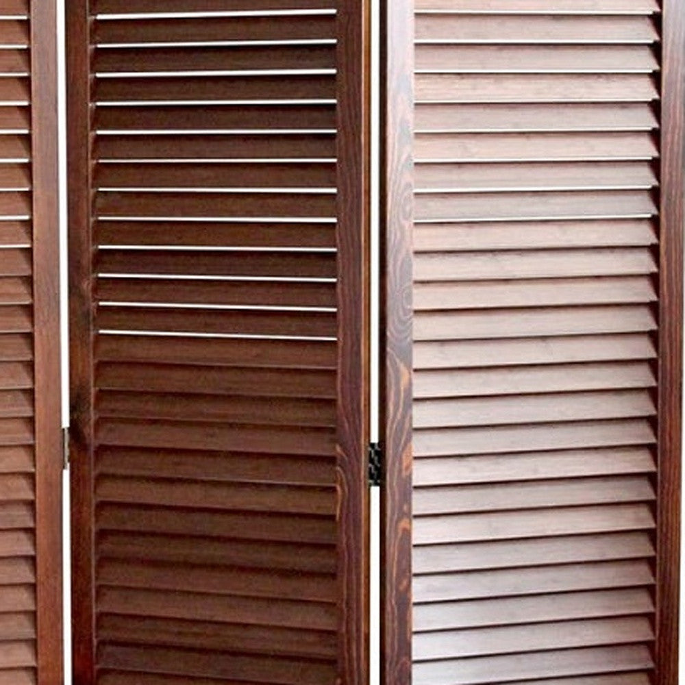 47" X 67" Brown Wood Screen-Room Dividers-DECOROLALA