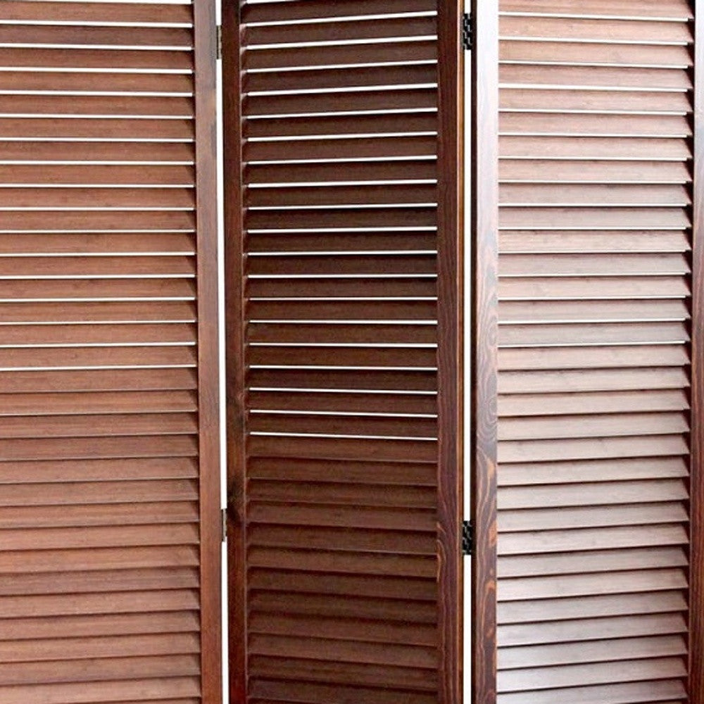 47" X 67" Brown Wood Screen-Room Dividers-DECOROLALA