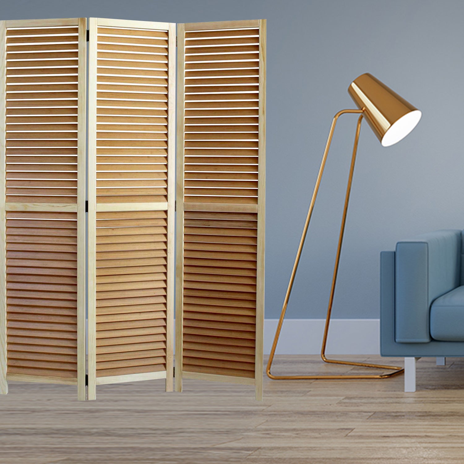 47 X 67 Natural Wood Screen-Room Dividers-DECOROLALA