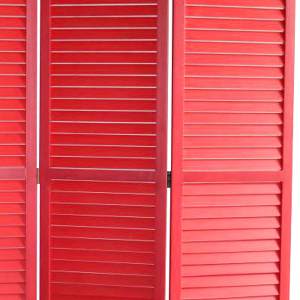 47 X 67 Red Wood Screen-Room Dividers-DECOROLALA