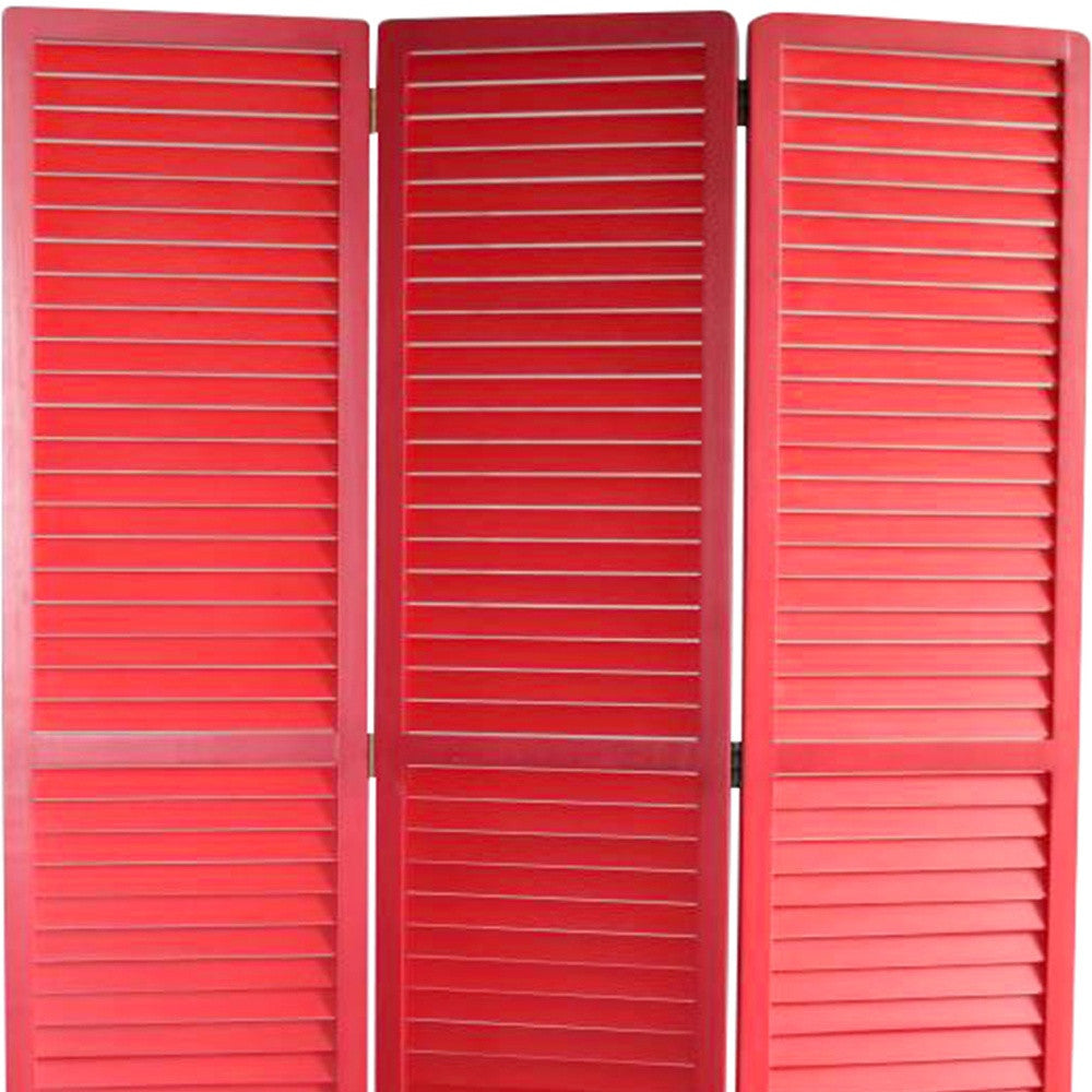 47 X 67 Red Wood Screen-Room Dividers-DECOROLALA