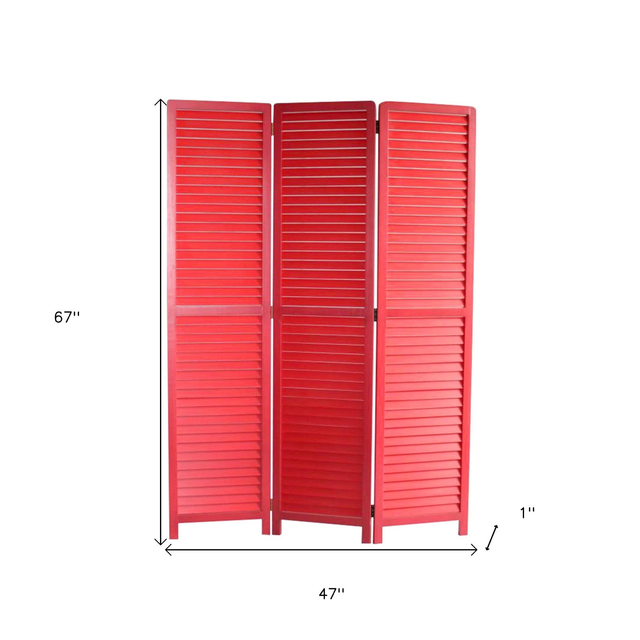 47 X 67 Red Wood Screen-Room Dividers-DECOROLALA