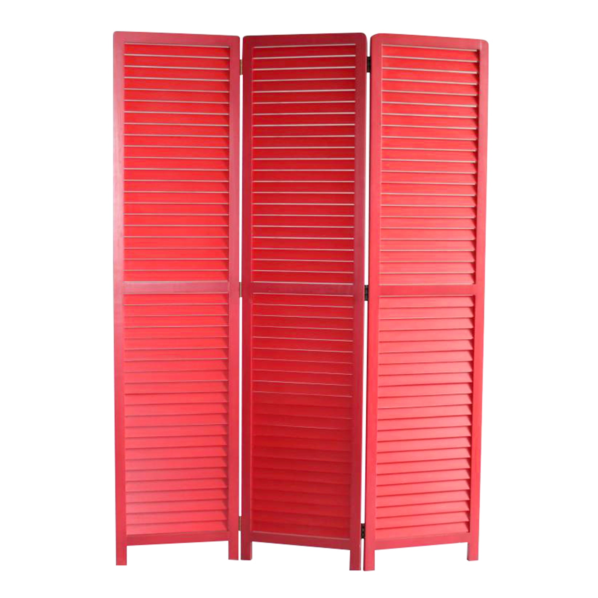 47 X 67 Red Wood Screen-Room Dividers-DECOROLALA