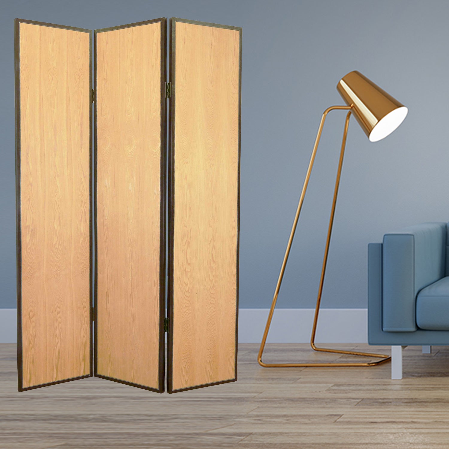 47 X 71 Natural Wood Screen-Room Dividers-DECOROLALA