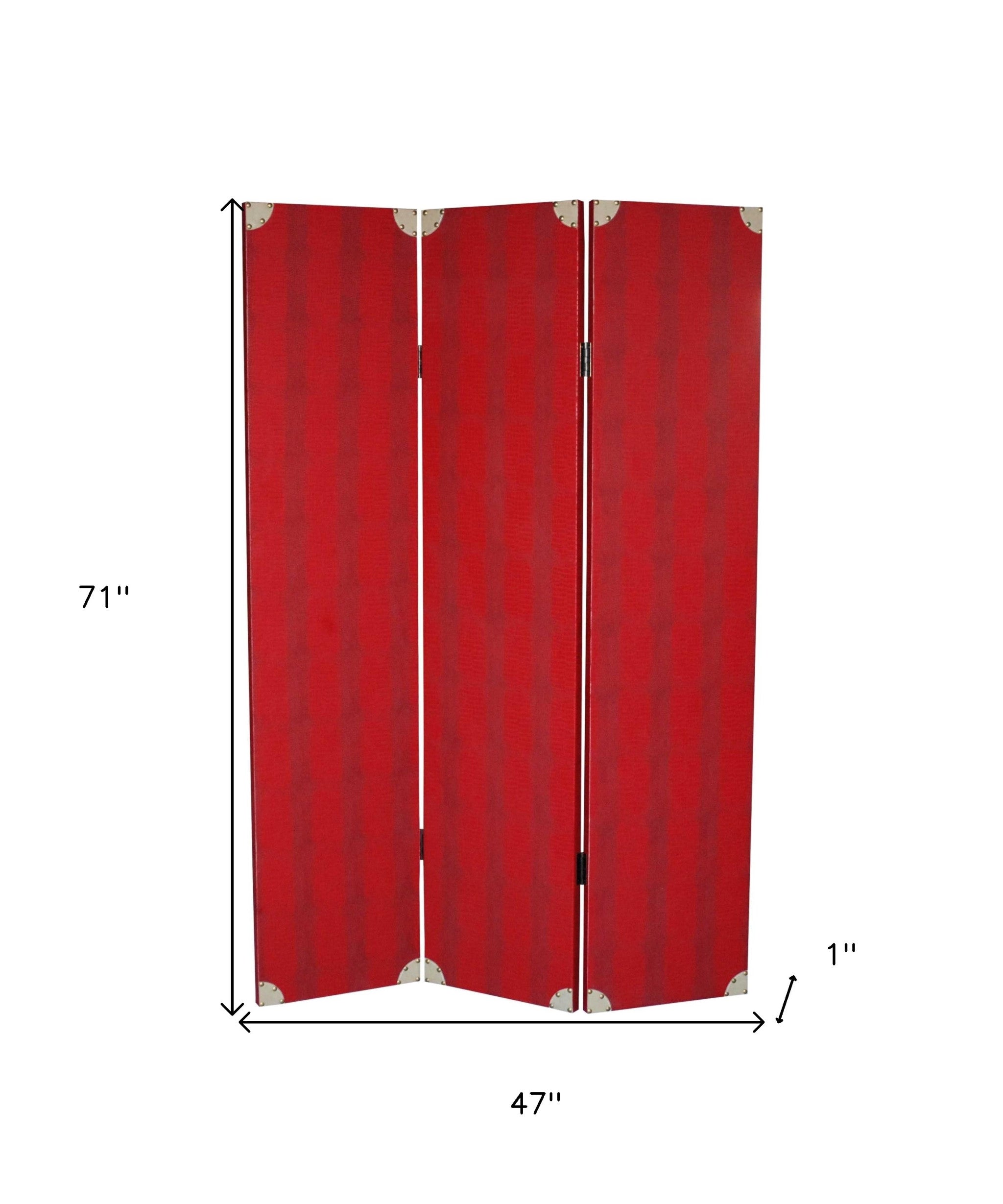47 X 71 Red Wood Screen-Room Dividers-DECOROLALA