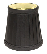 4" Black and Gold of 6 Slanted Pleat Chandelier Silk Lampshades-Lampshades-DECOROLALA