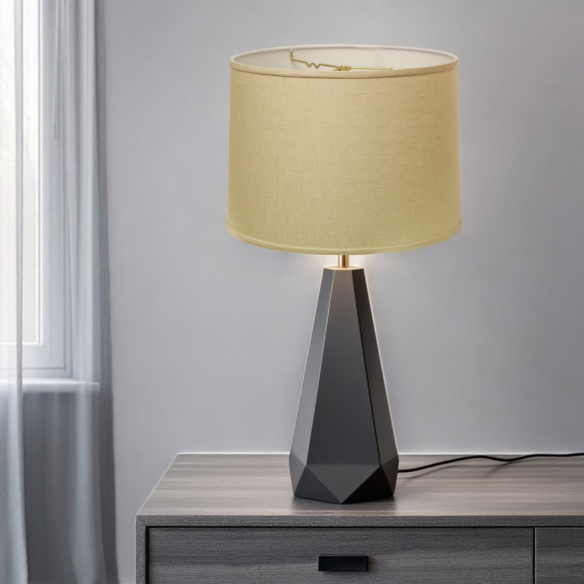 Beige Linen Drum Lamp Shade-Lampshades-DECOROLALA