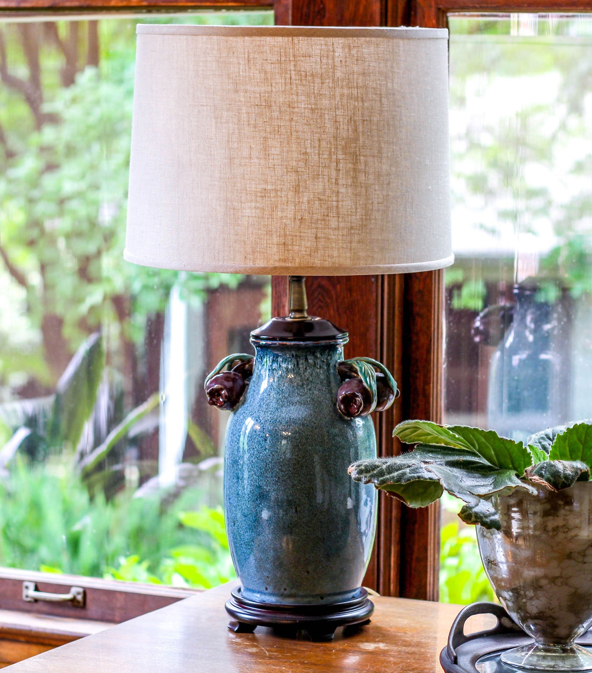 16" Dark Wheat Throwback Drum Linen Lampshade-4