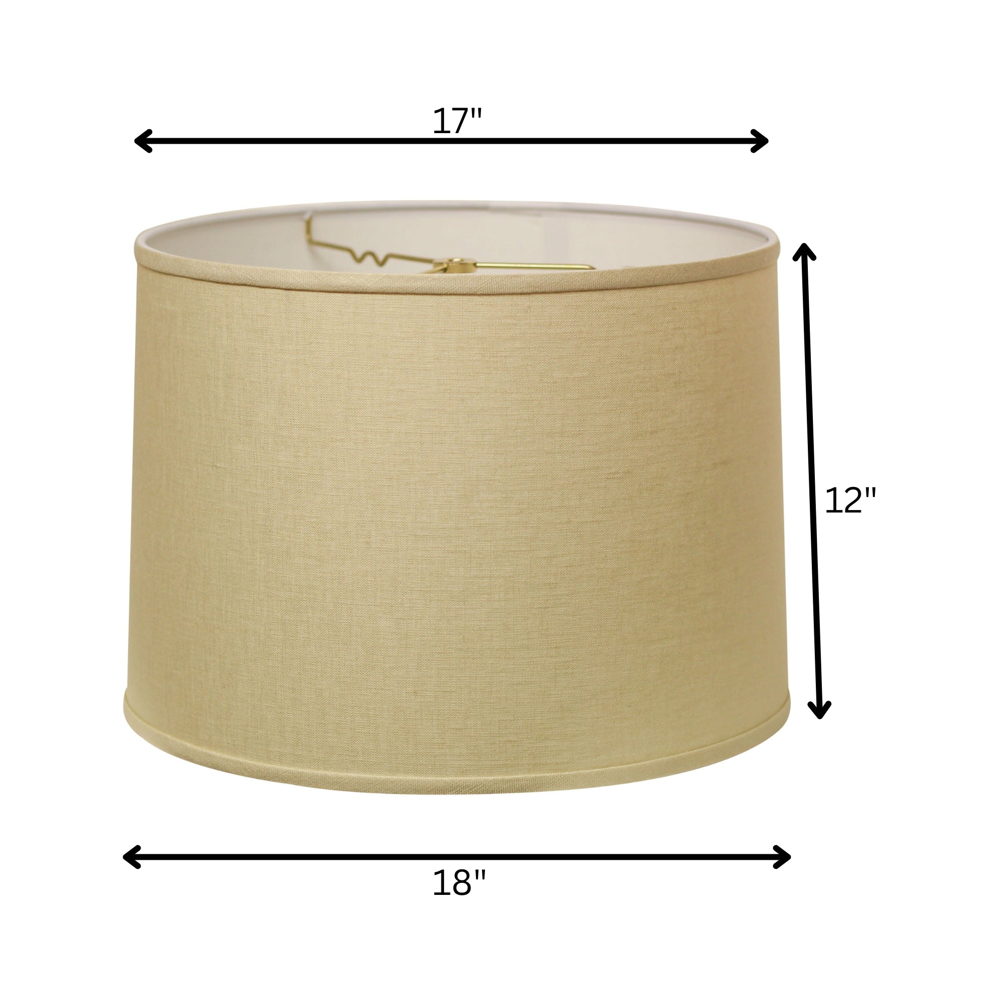18" Parchment Biege Throwback Drum Linen Lampshade-7