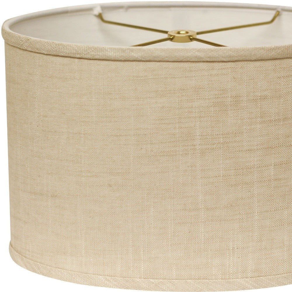 16" Light Wheat Throwback Oval Linen Lampshade-3