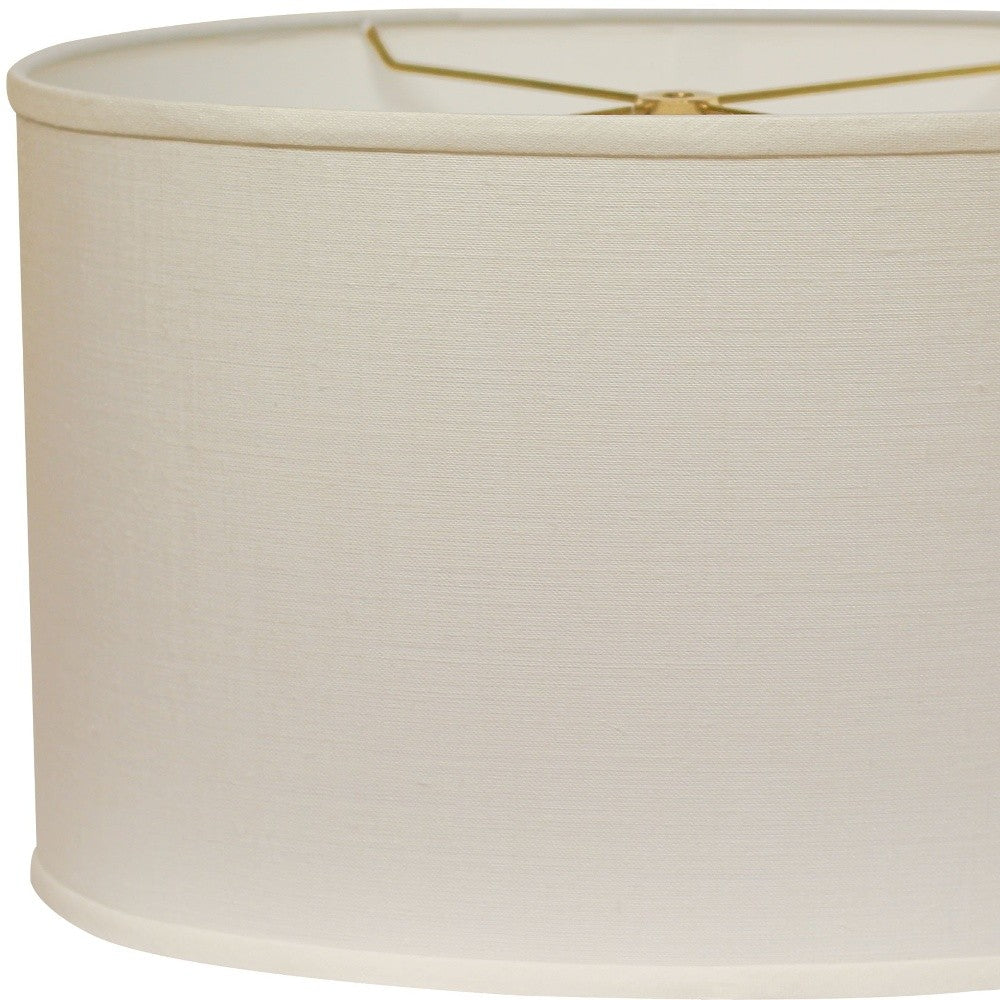 White Linen Oval Lamp Shade-Lampshades-DECOROLALA