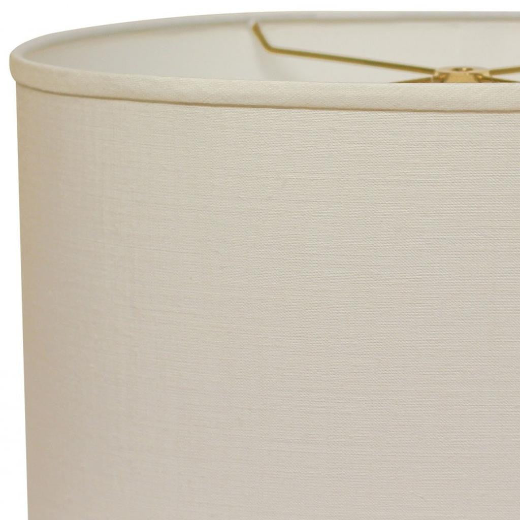 White Linen Oval Lamp Shade-Lampshades-DECOROLALA