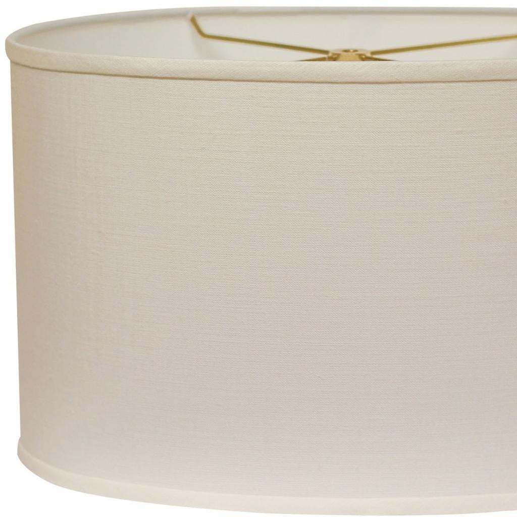 White Linen Oval Lamp Shade-Lampshades-DECOROLALA