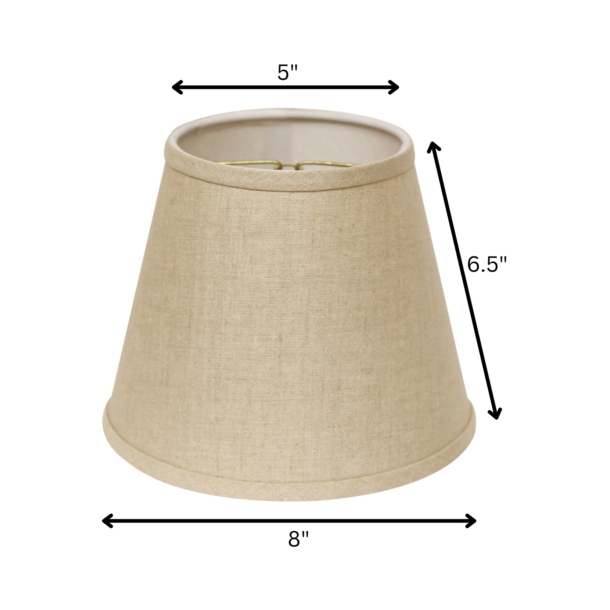 8" Dark Wheat Hardback Empire Linen Lampshade-6