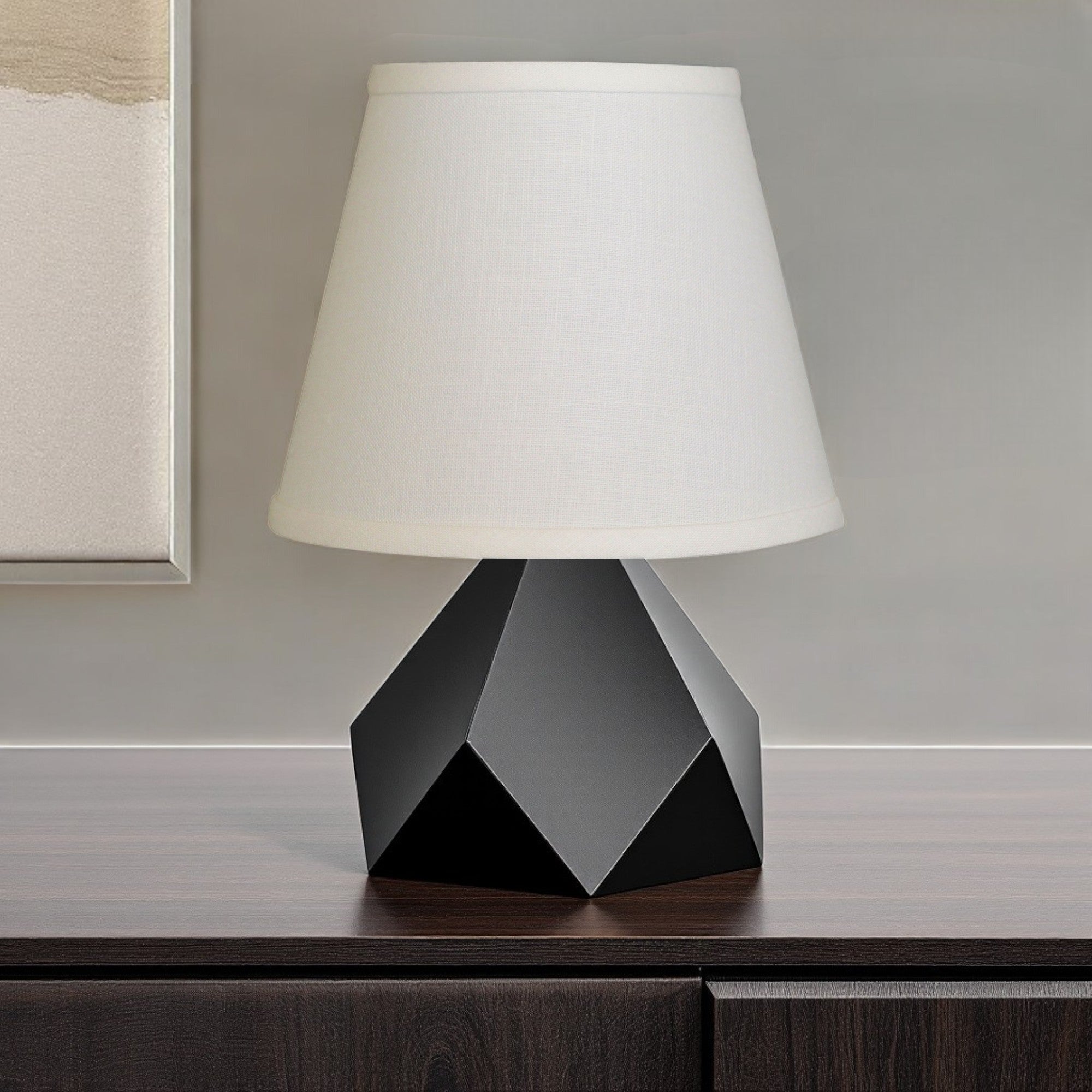 8" White Hardback Empire Linen Lampshade-Lampshades-DECOROLALA