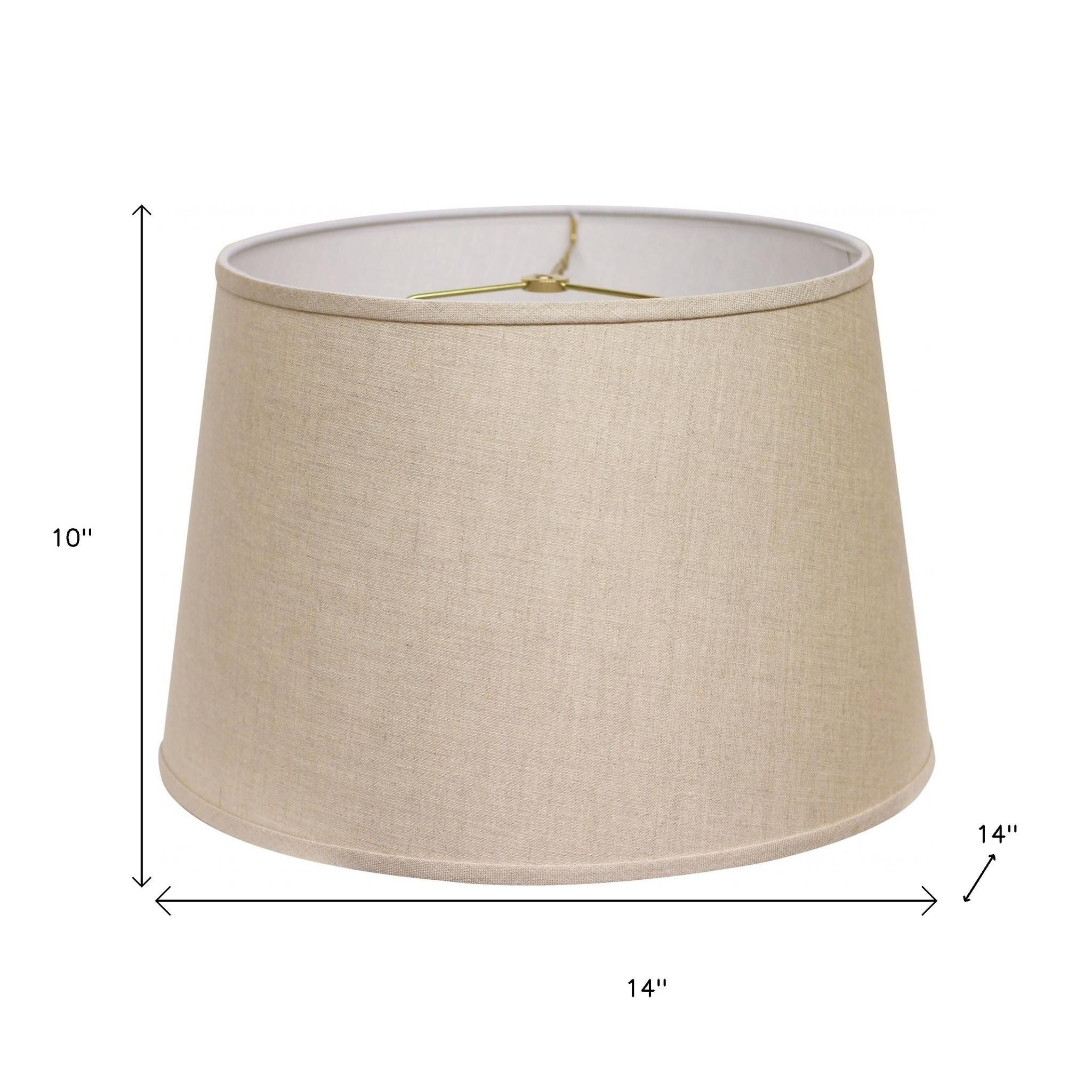 14" Dark Wheat Rounded Empire Slanted Linen Lampshade-3