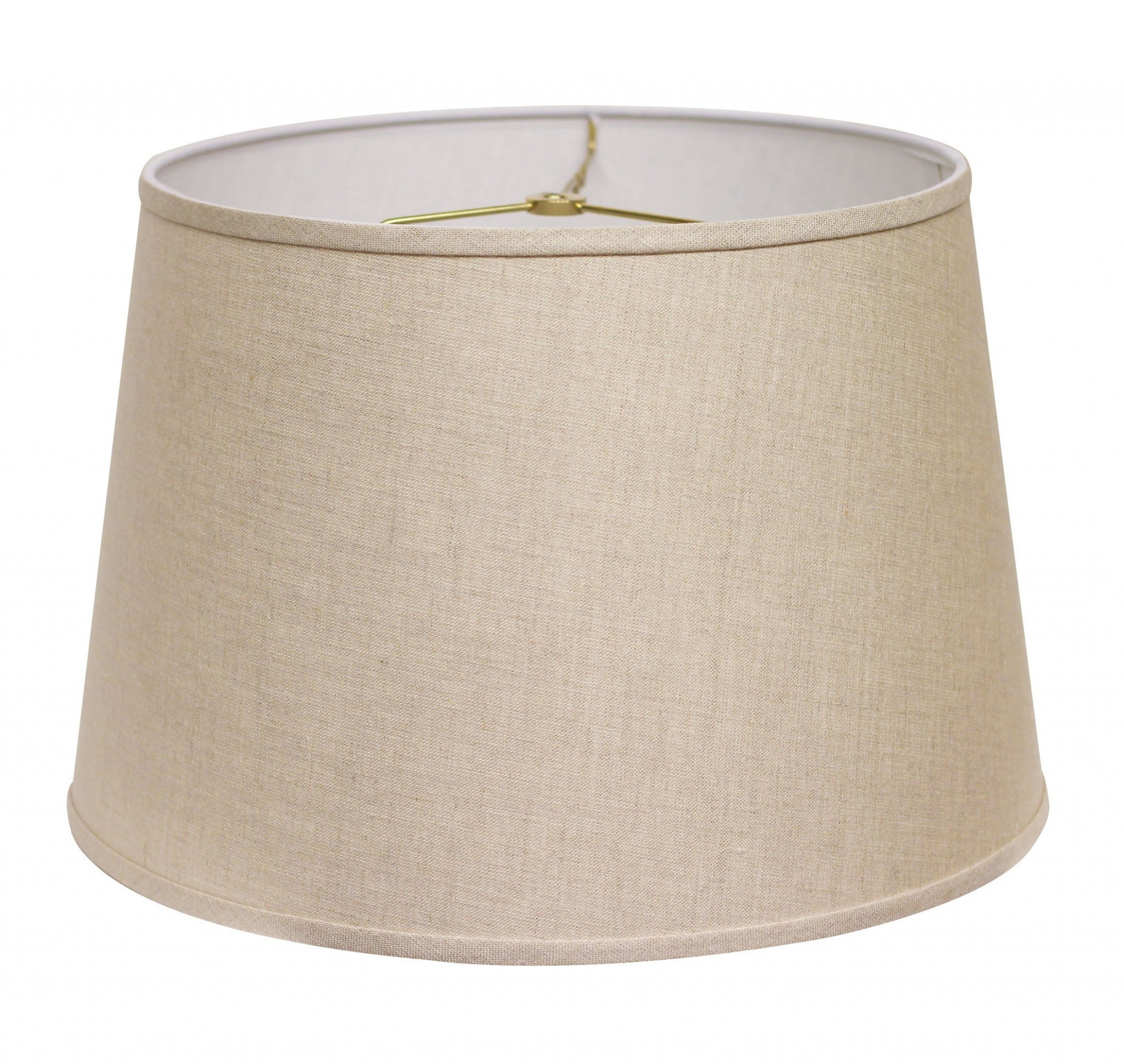 14" Dark Wheat Rounded Empire Slanted Linen Lampshade-0