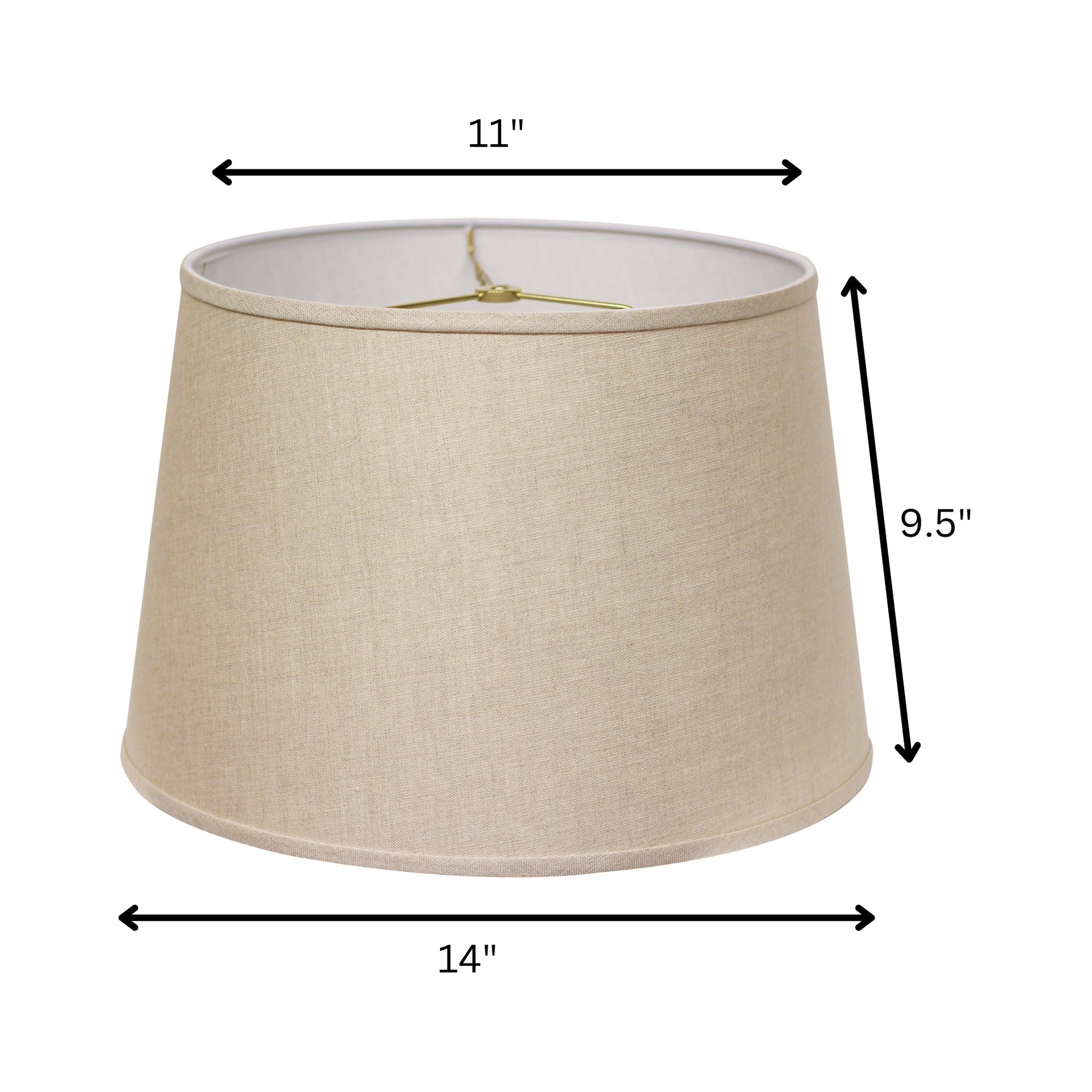 14" Dark Wheat Rounded Empire Slanted Linen Lampshade-4