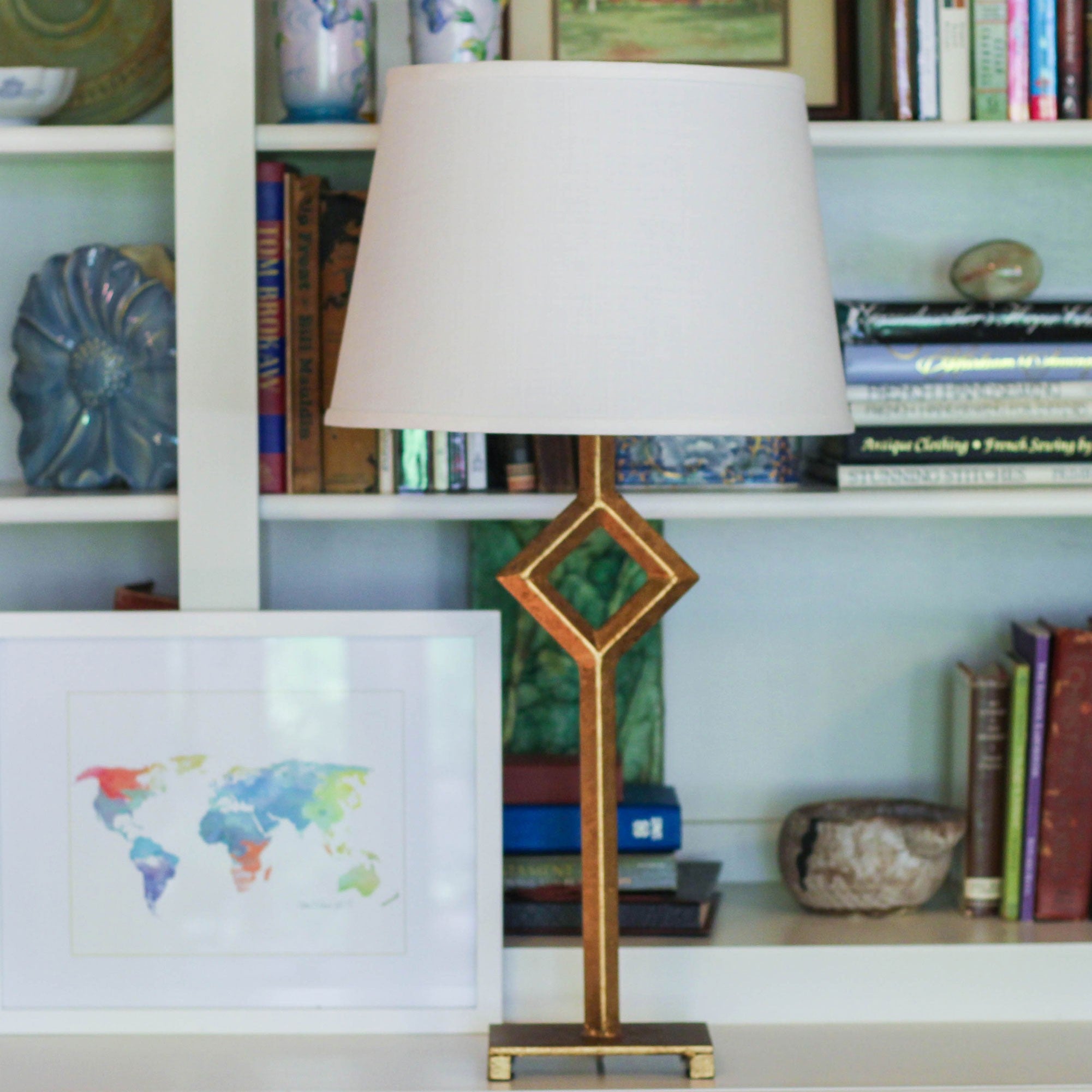 16" Ivory Throwback Drum No Slub Lampshade-Lampshades-DECOROLALA