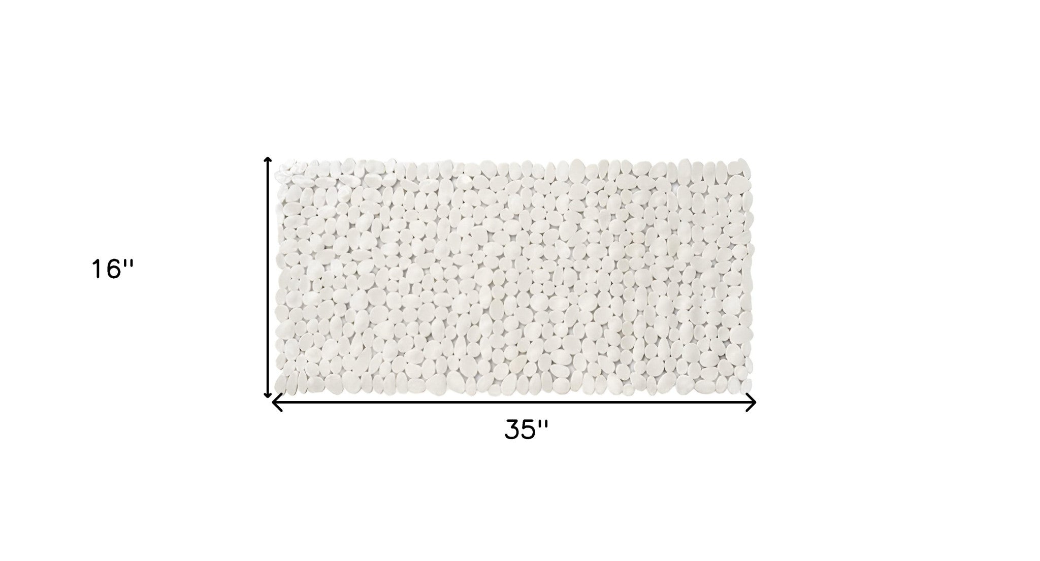 35" White Spa Pebbles Non Slip Bathtub Mat-3
