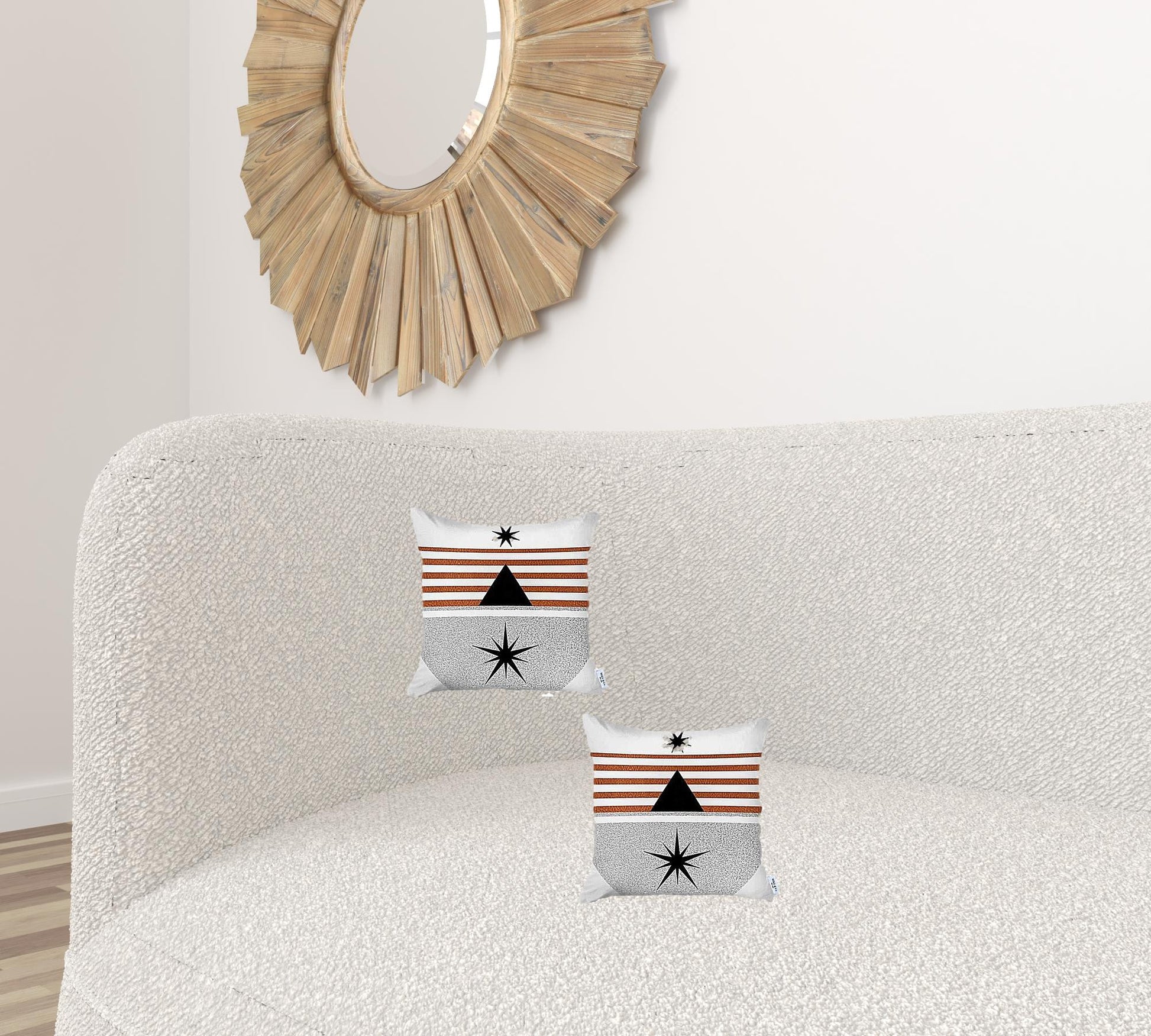 Set Of Two 18" X 18" Gray Black White And Red Abstract Zippered Handmade Polyester Throw Pillow-Accent Throw Pillows-DECOROLALA