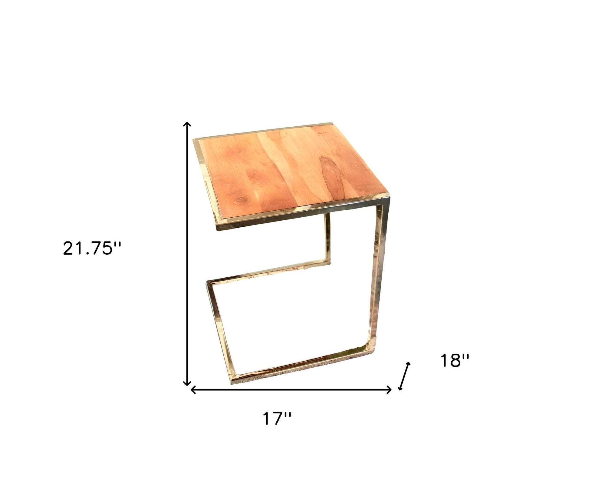 Set of Three Stylish Wood and Metal C Shaped Nesting End Tables-End-Side Tables-DECOROLALA