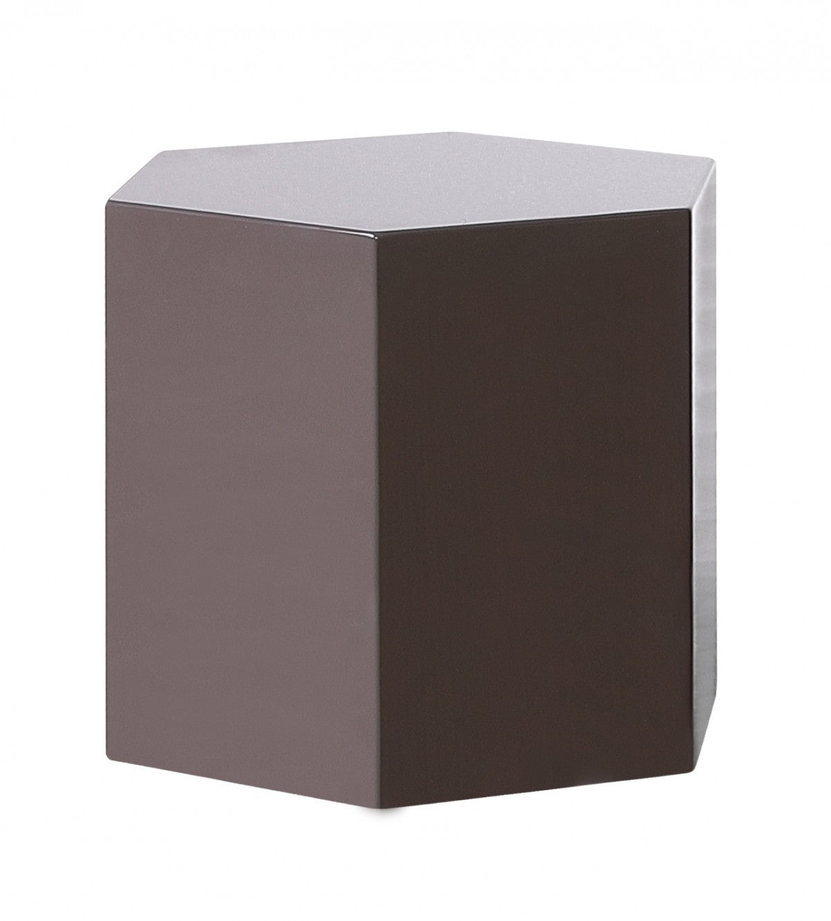 Modern Light Grey High Gloss Hexagonal End Table-End-Side Tables-DECOROLALA