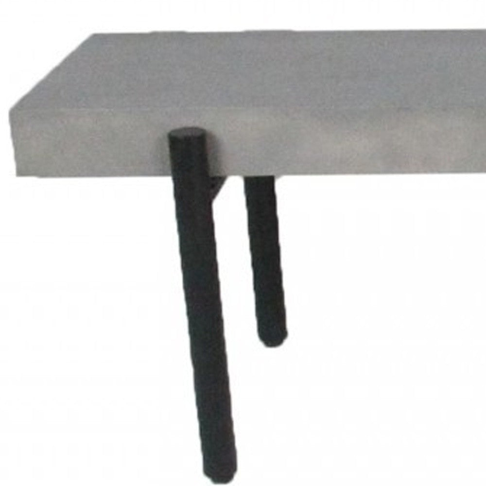 63" Gray and Black Concrete Dining Bench-Benches-DECOROLALA