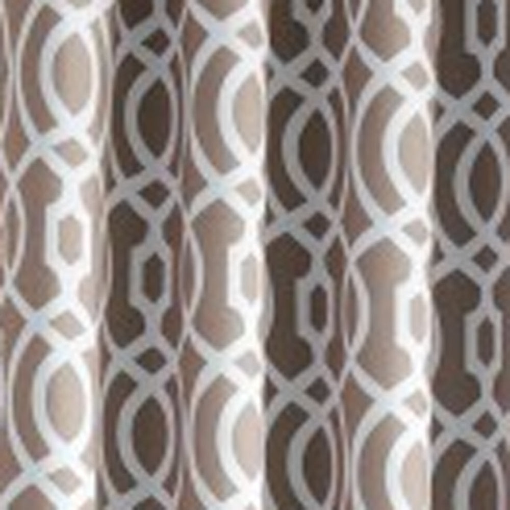 84" Taupe Trellis Black Out Window Curtain Panel-Curtains and Drapes-DECOROLALA